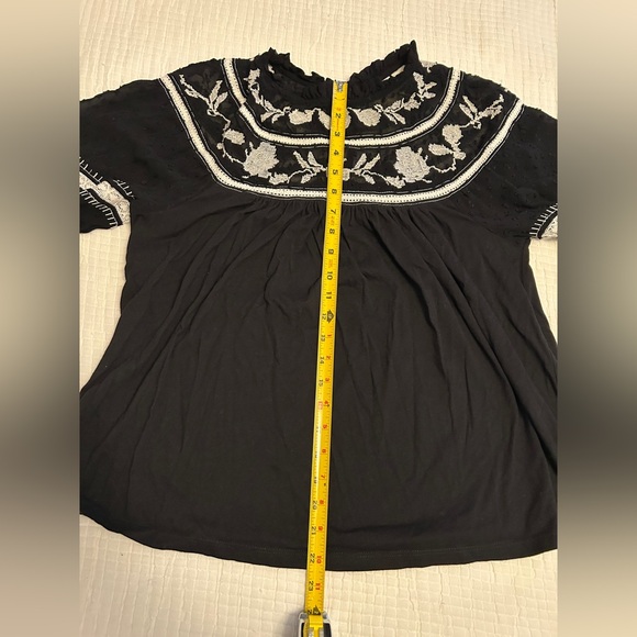 Maeve by Anthropologie Black Winona Embroidered Blouse Sz M - Picture 6 of 13
